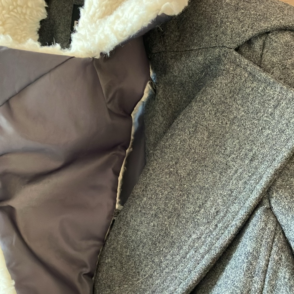 Express Gray Shearling-Lined Women's Jacket - image 6